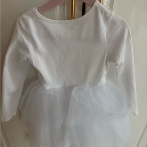 Elegant White Kids Dance Dress
